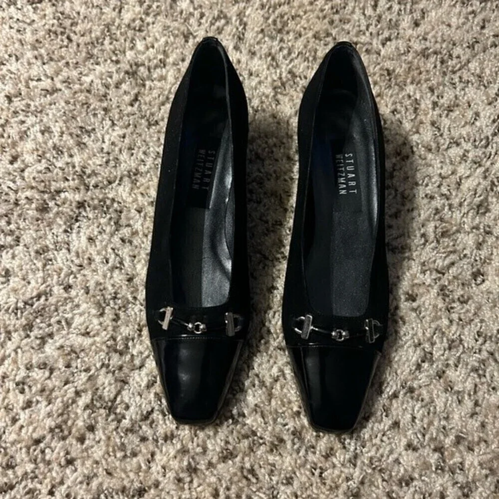 Stuart Weitzman Black Heels with Silver Accents - Picture 9 of 10